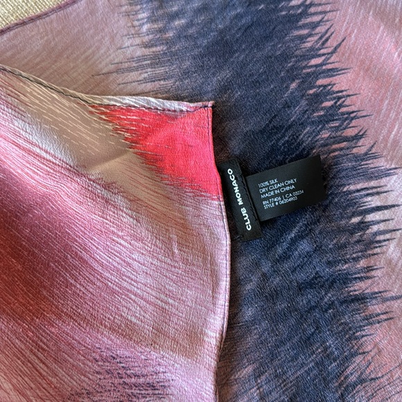 Club Monaco Silk Abstract Pattern Scarf - Picture 3 of 4